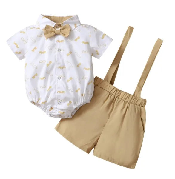 Boys Shirt & Suspender Shorts