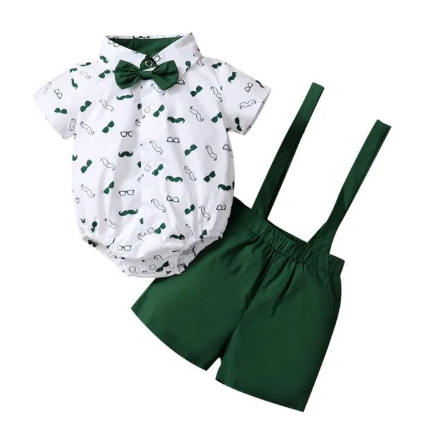 Boys Shirt & Suspender Shorts