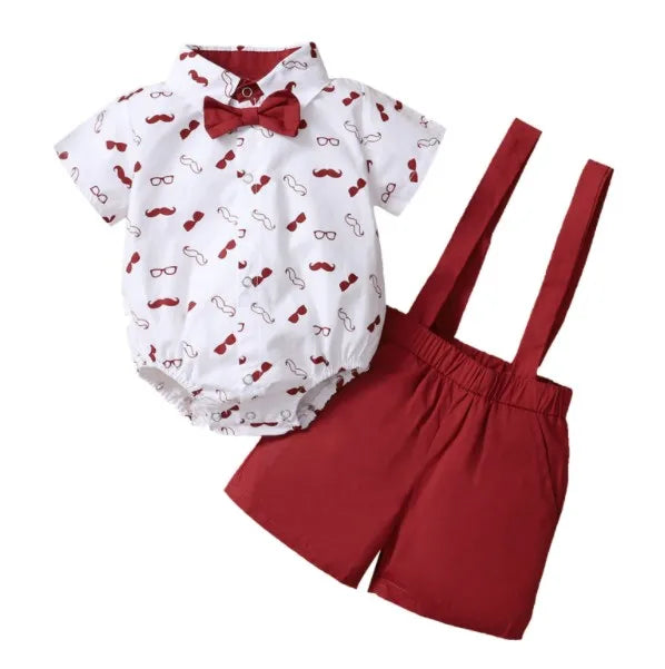 Boys Shirt & Suspender Shorts