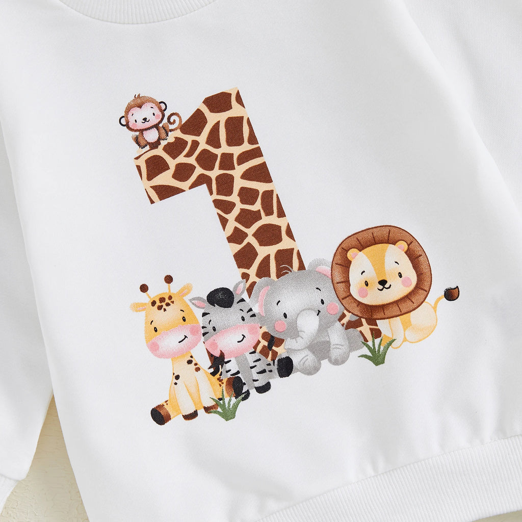 Animal Print Sweatshirt Set