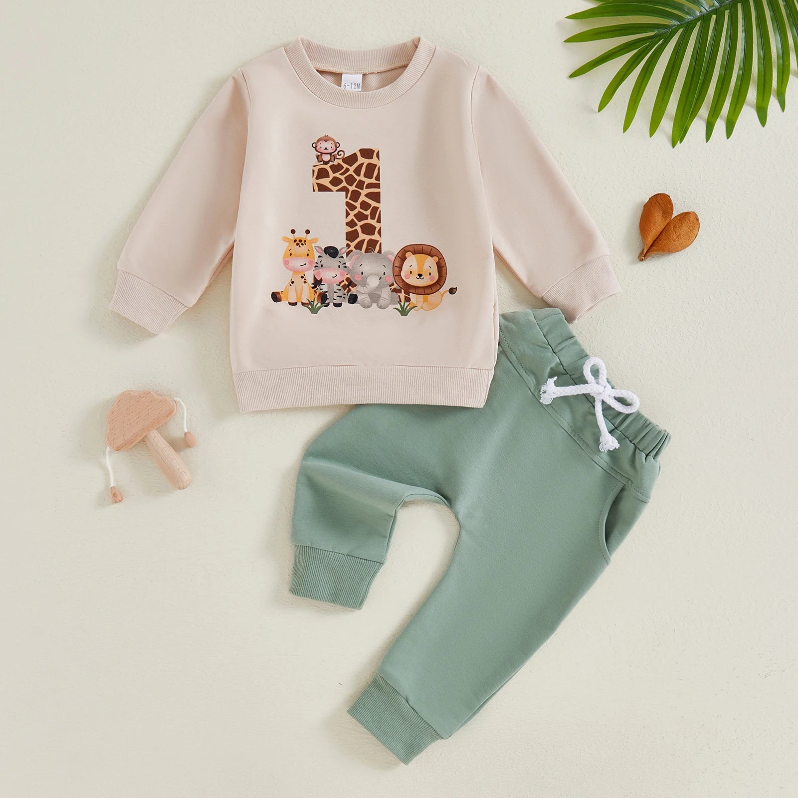 Animal Print Sweatshirt Set