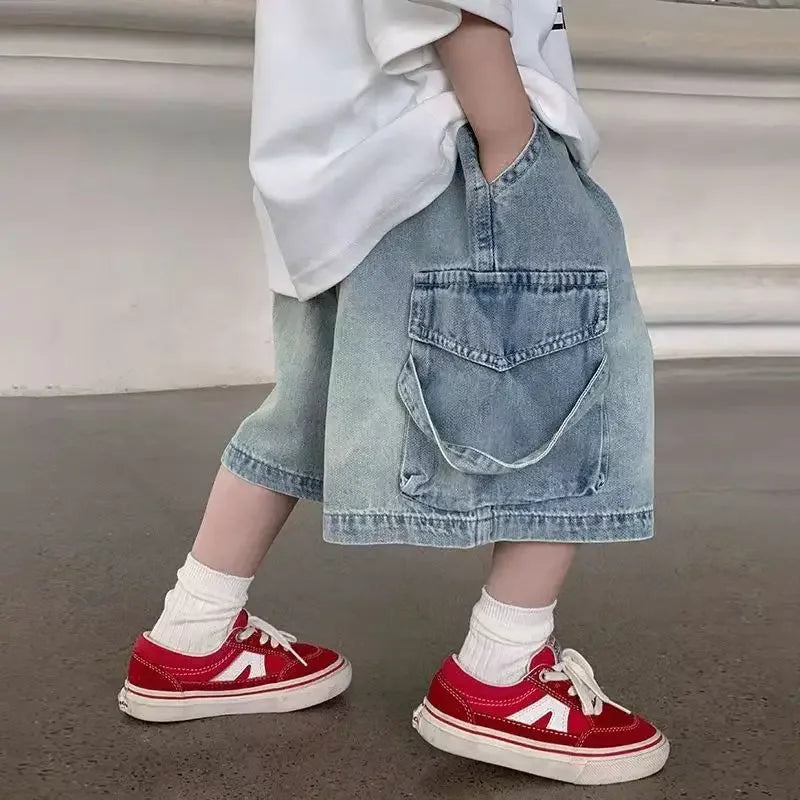 Boys Denim Cropped Pants