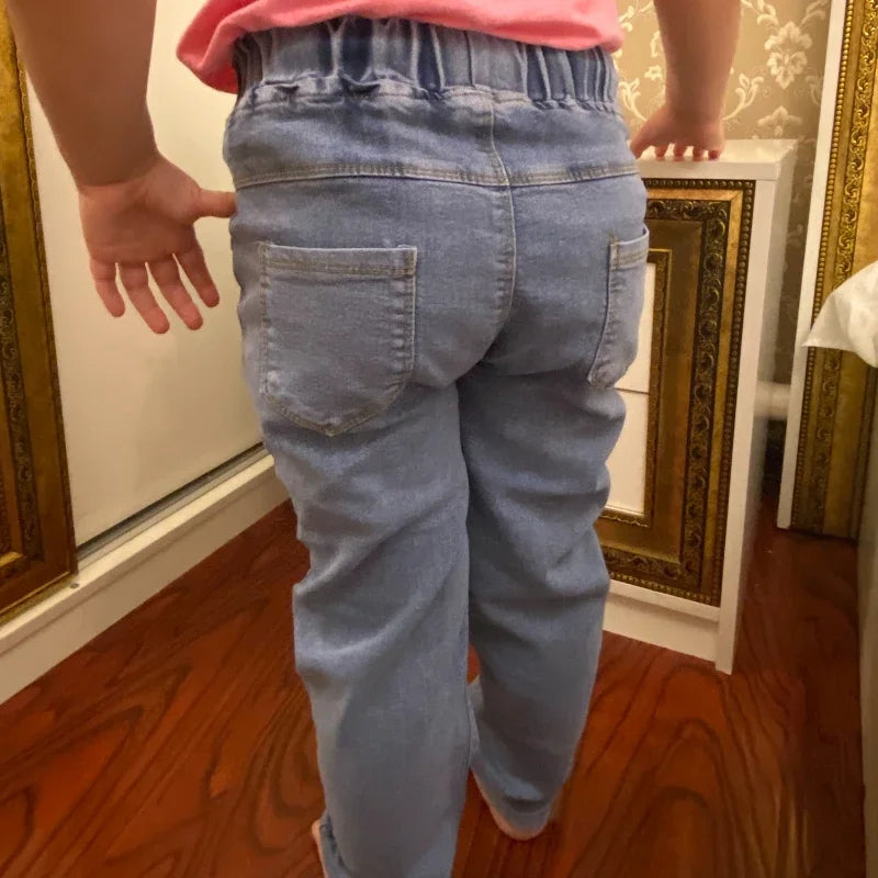 Girls Pink Bow Jeans