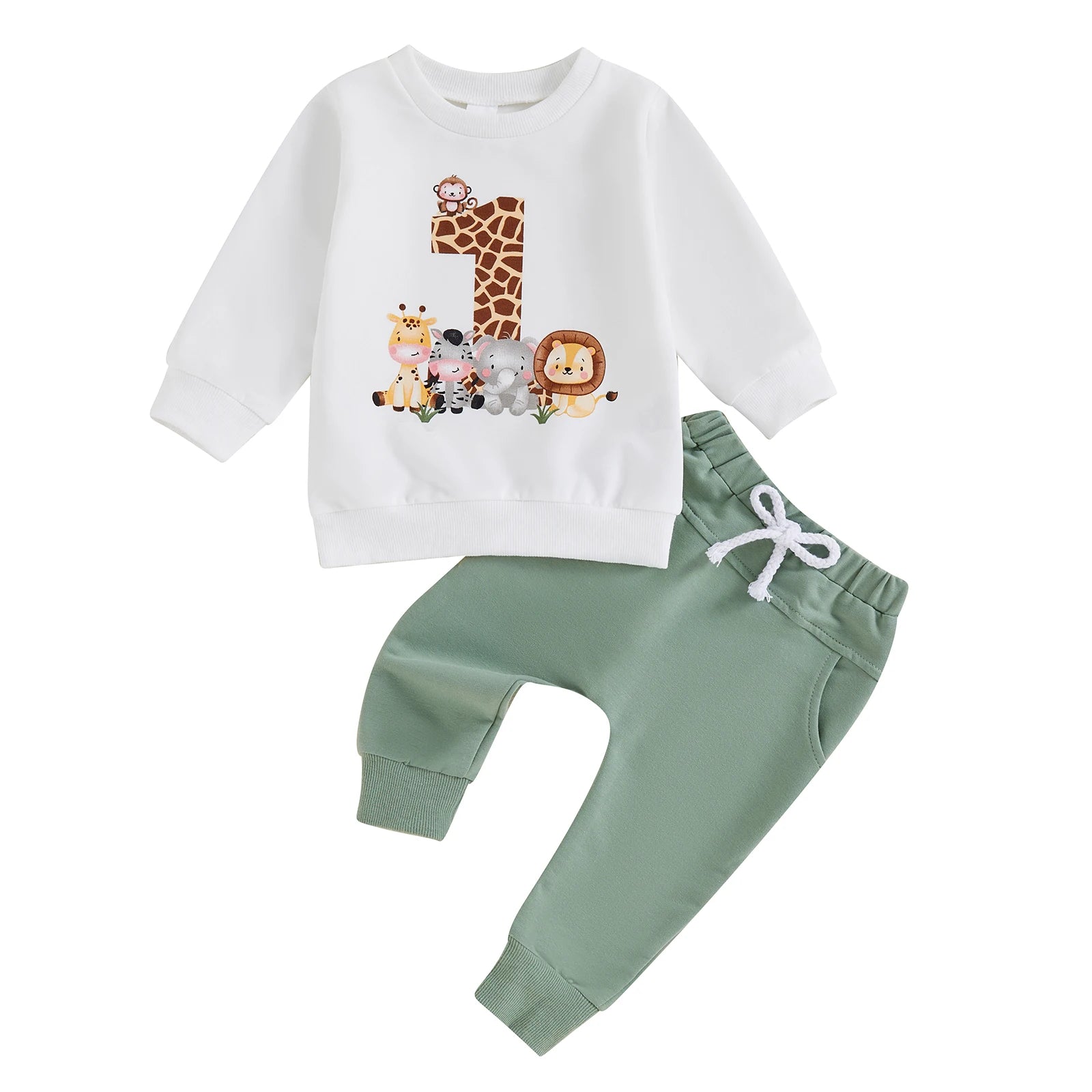 Animal Print Sweatshirt Set