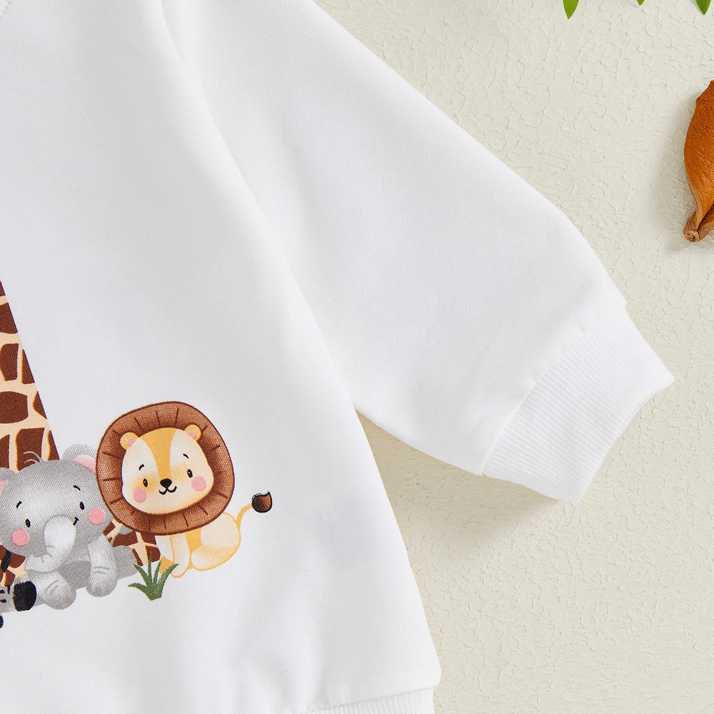 Animal Print Sweatshirt Set