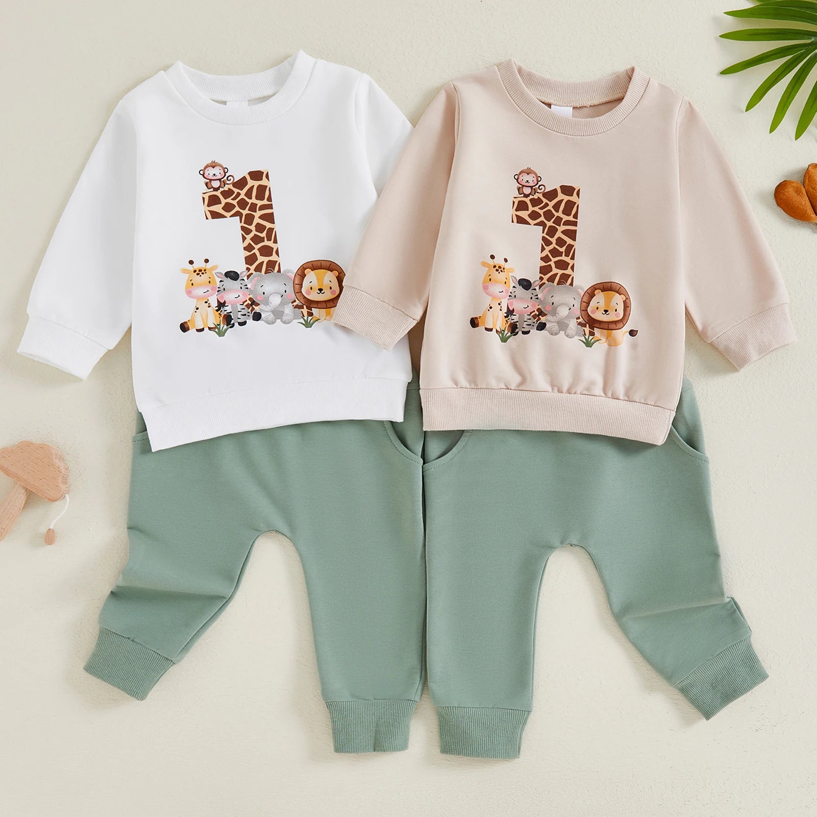 Animal Print Sweatshirt Set