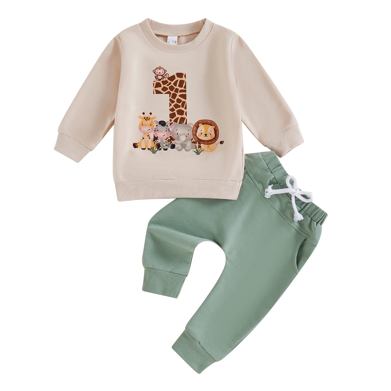 Animal Print Sweatshirt Set