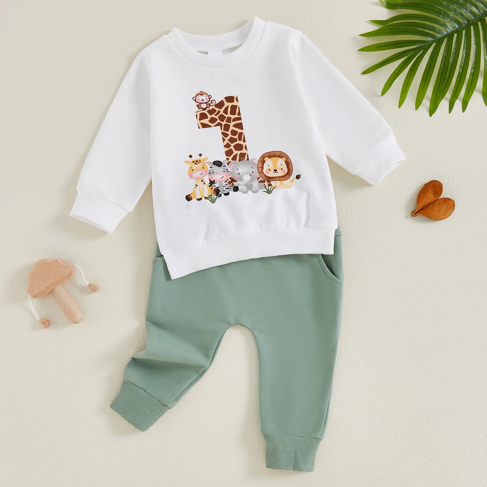 Animal Print Sweatshirt Set