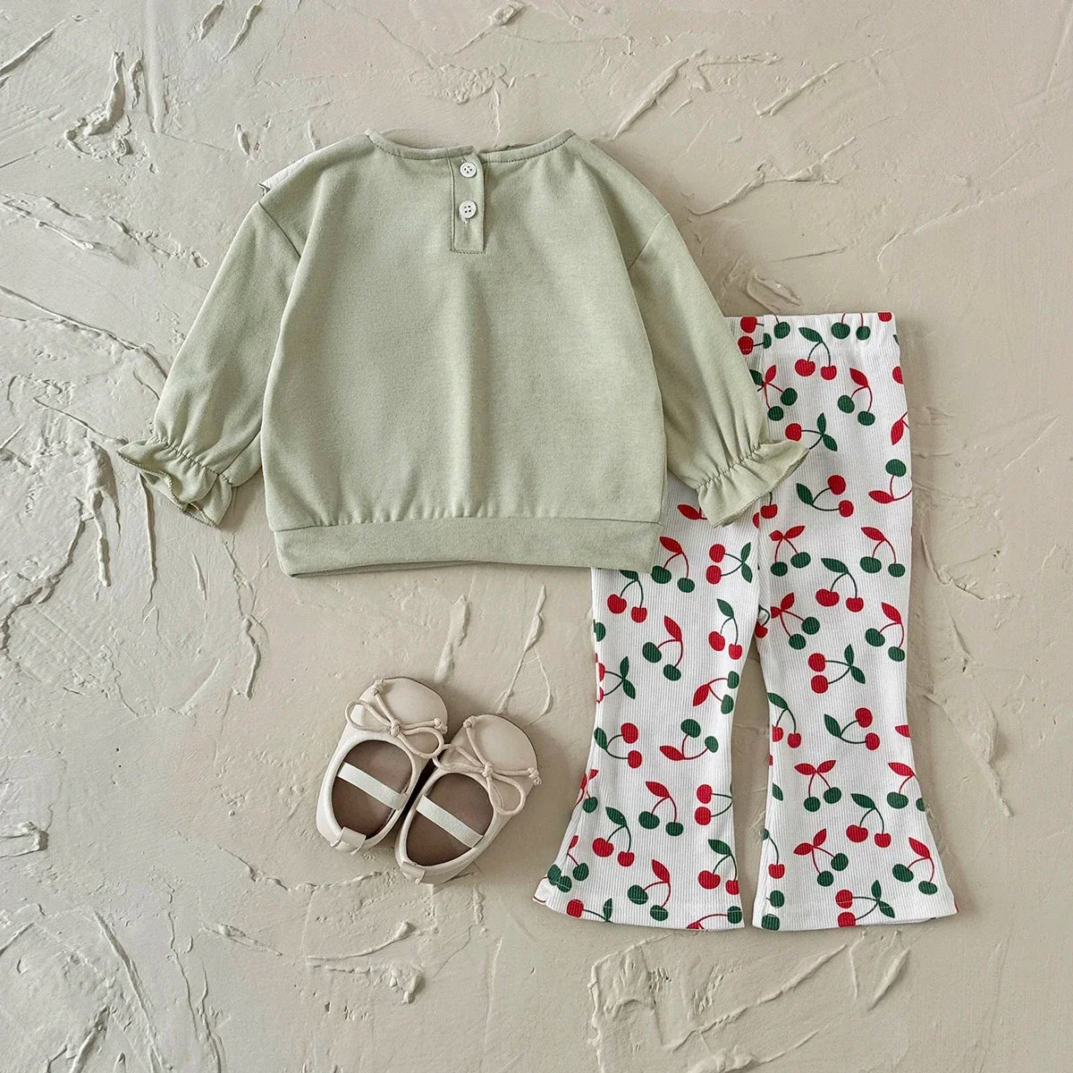 Cherry Embroidery Baby Set