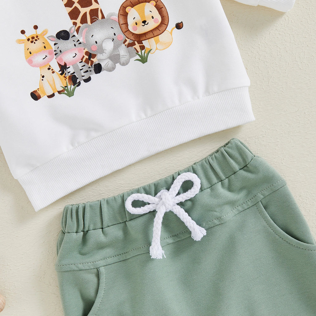 Animal Print Sweatshirt Set