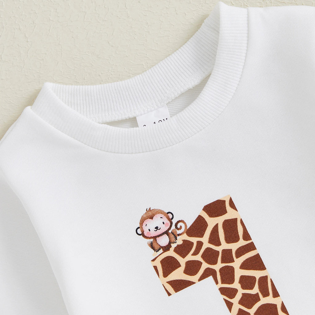 Animal Print Sweatshirt Set