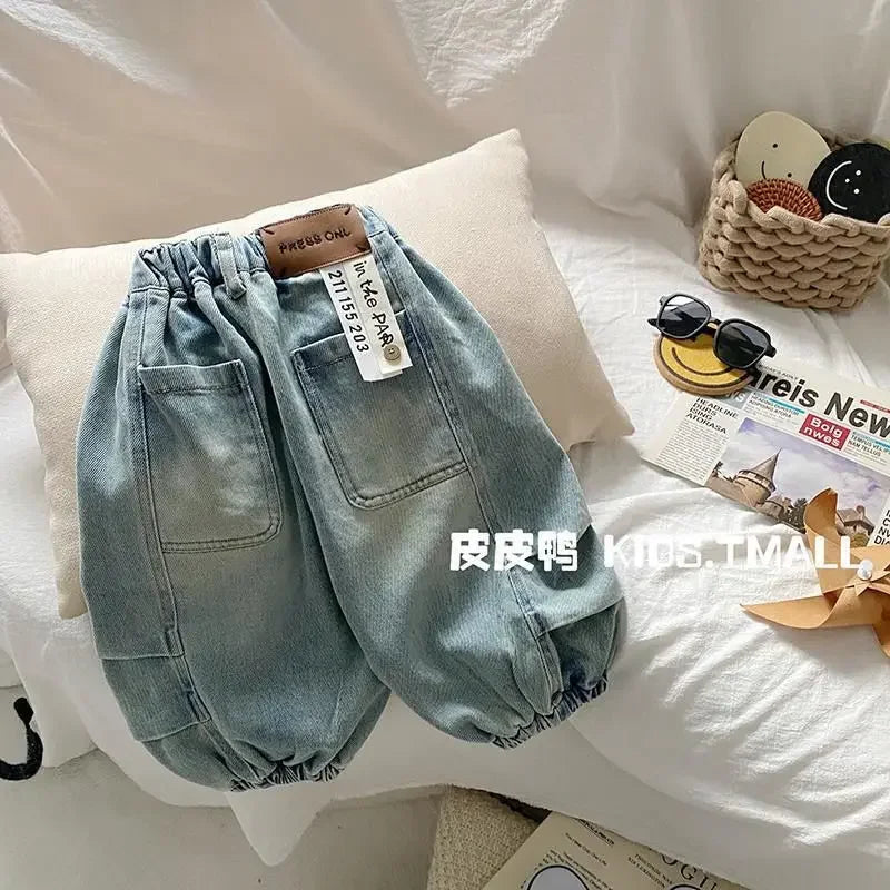 Boys Denim Cropped Pants