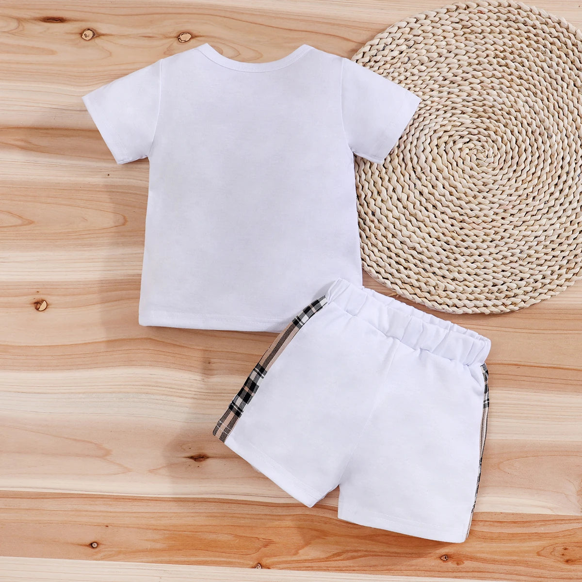 Bear Print T-shirt + Shorts Set