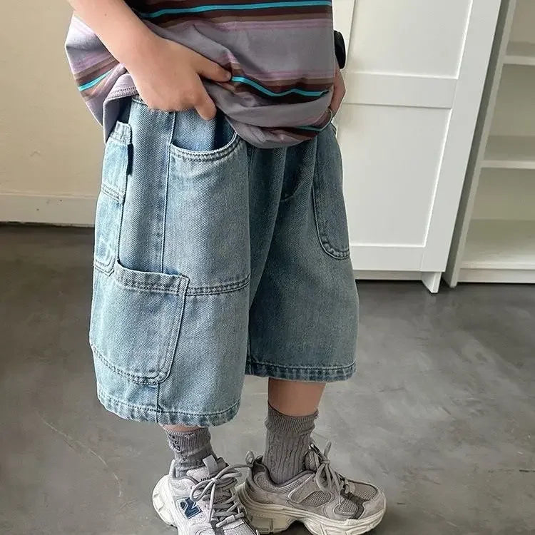 Boys Denim Cropped Pants