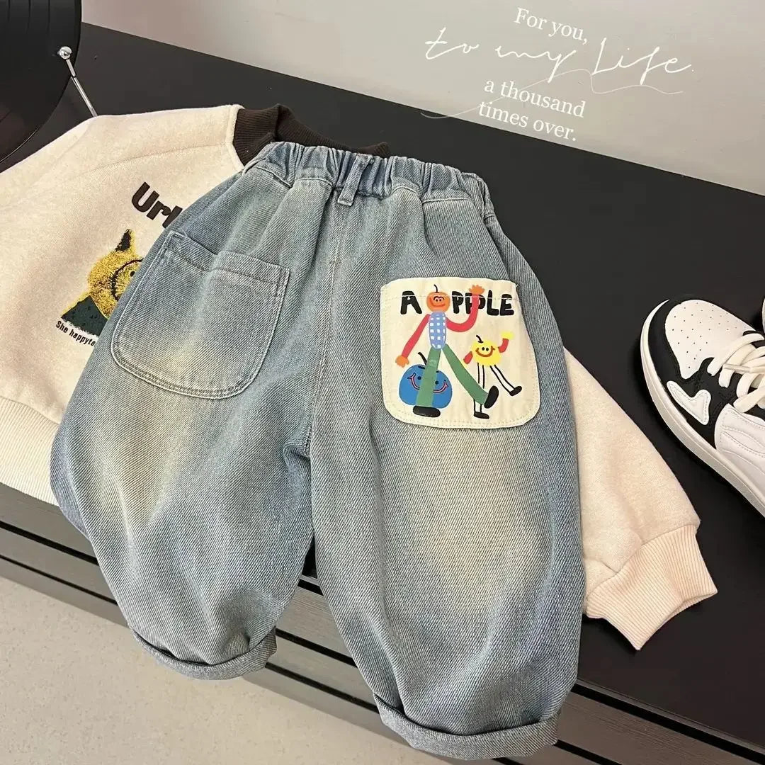 Boys Denim Cropped Pants