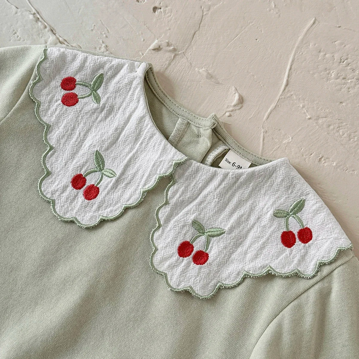 Cherry Embroidery Baby Set