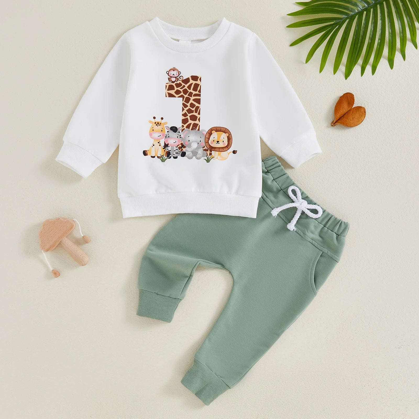 Animal Print Sweatshirt Set